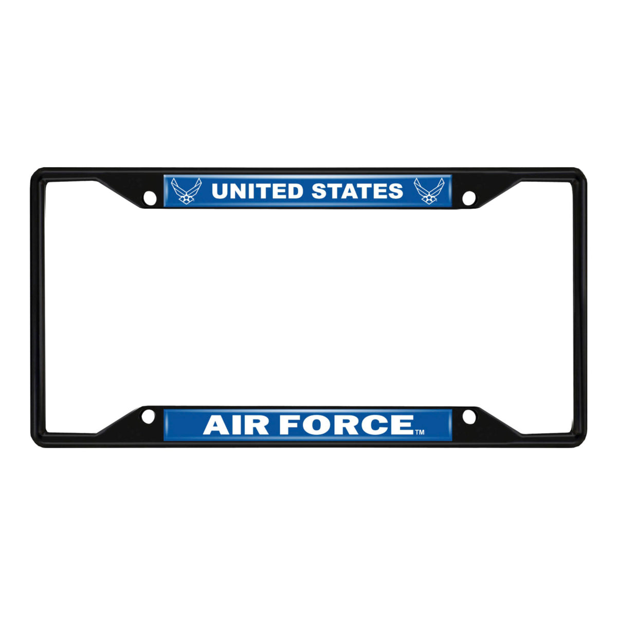 U.S. Air Force Metal License Plate Frame Black Finish