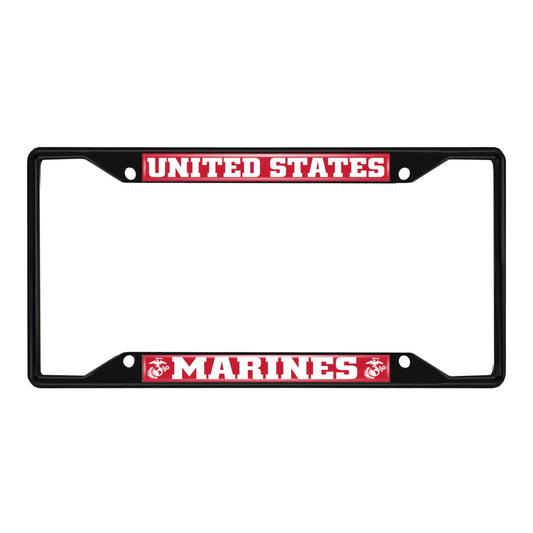 U.S. Marines Metal License Plate Frame Black Finish