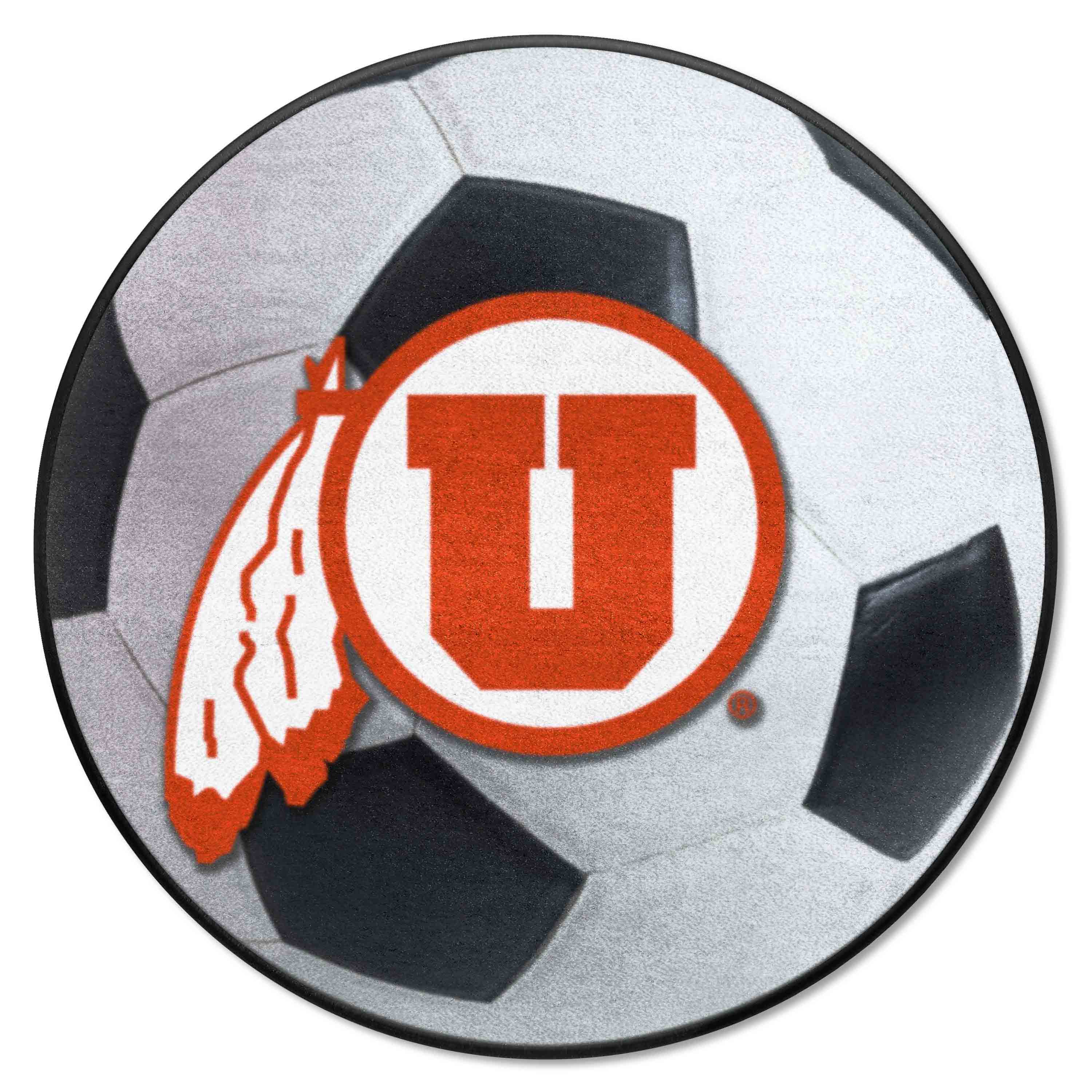 Utah Utes Soccer Ball Rug - 27in. Diameter - Utah