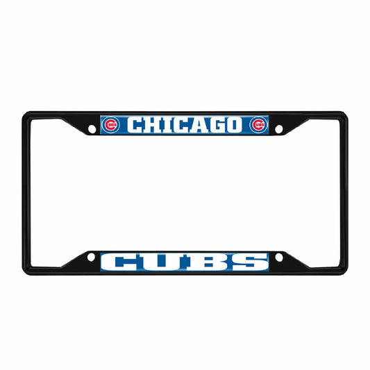 Chicago Cubs Metal License Plate Frame Black Finish - Chicago Cubs