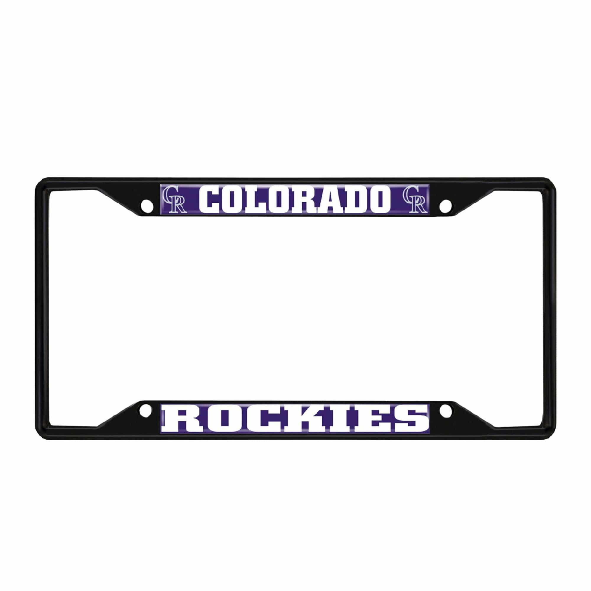 Colorado Rockies Metal License Plate Frame Black Finish - Colorado Rockies