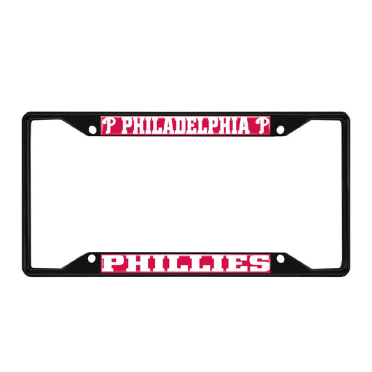 Philadelphia Phillies Metal License Plate Frame Black Finish