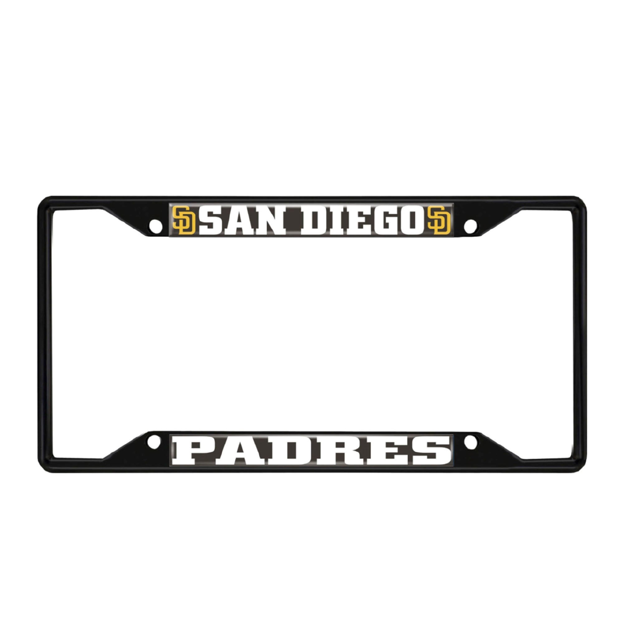 San Diego Padres Metal License Plate Frame Black Finish