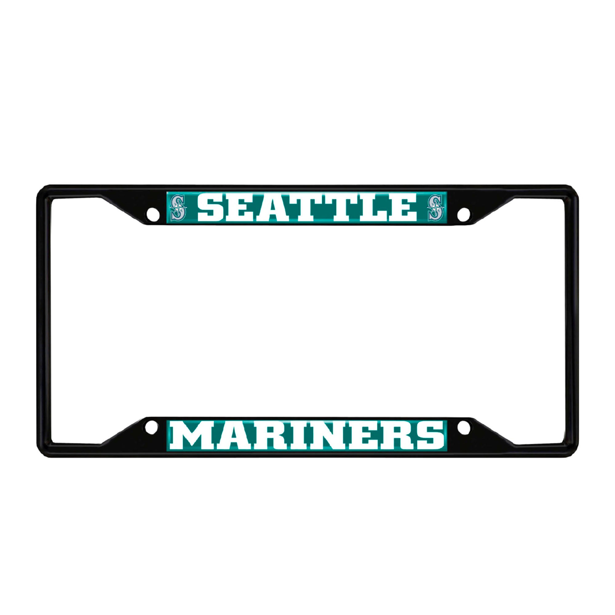 Seattle Mariners Metal License Plate Frame Black Finish