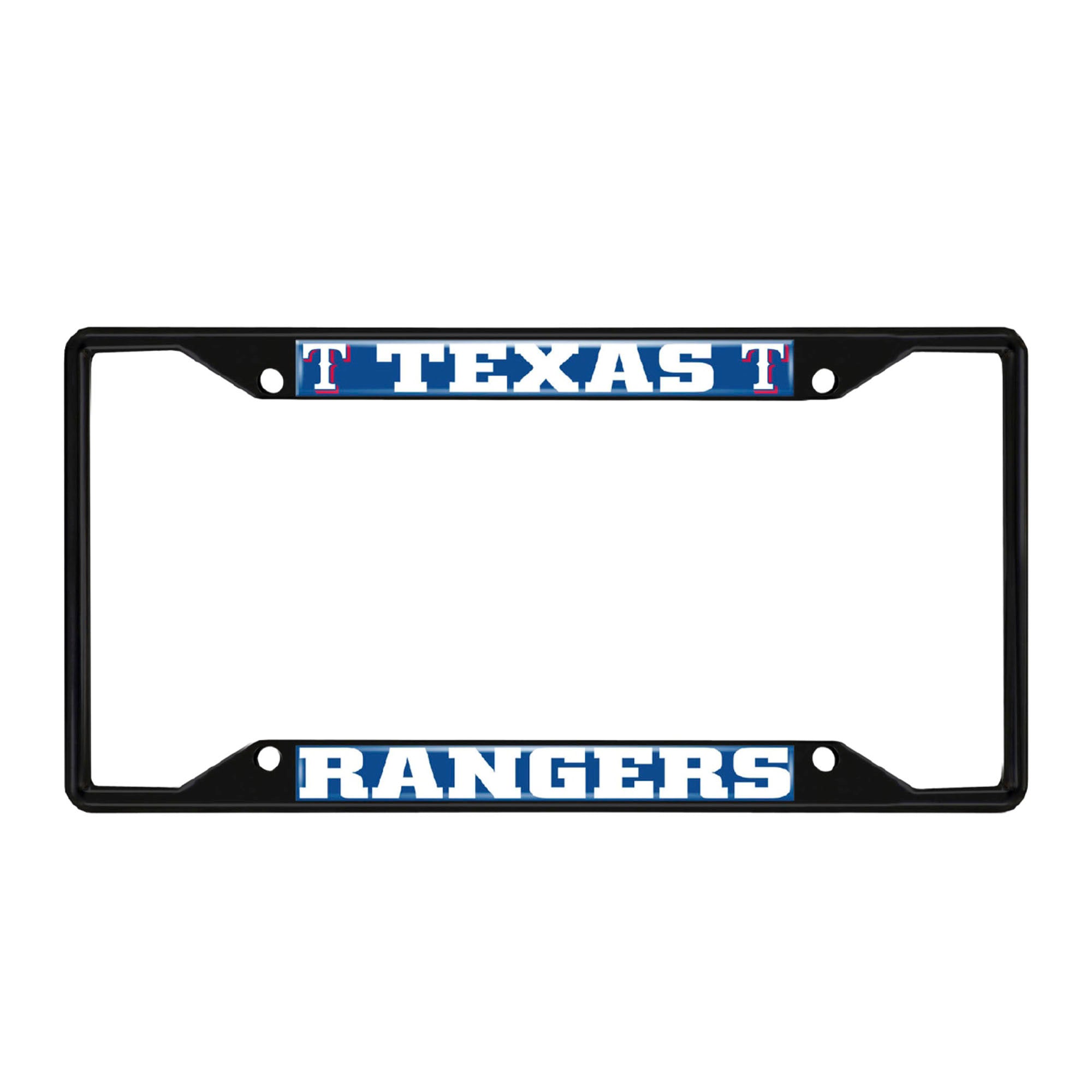 Texas Rangers Metal License Plate Frame Black Finish