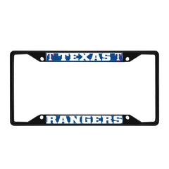 Texas Rangers Metal License Plate Frame Black Finish