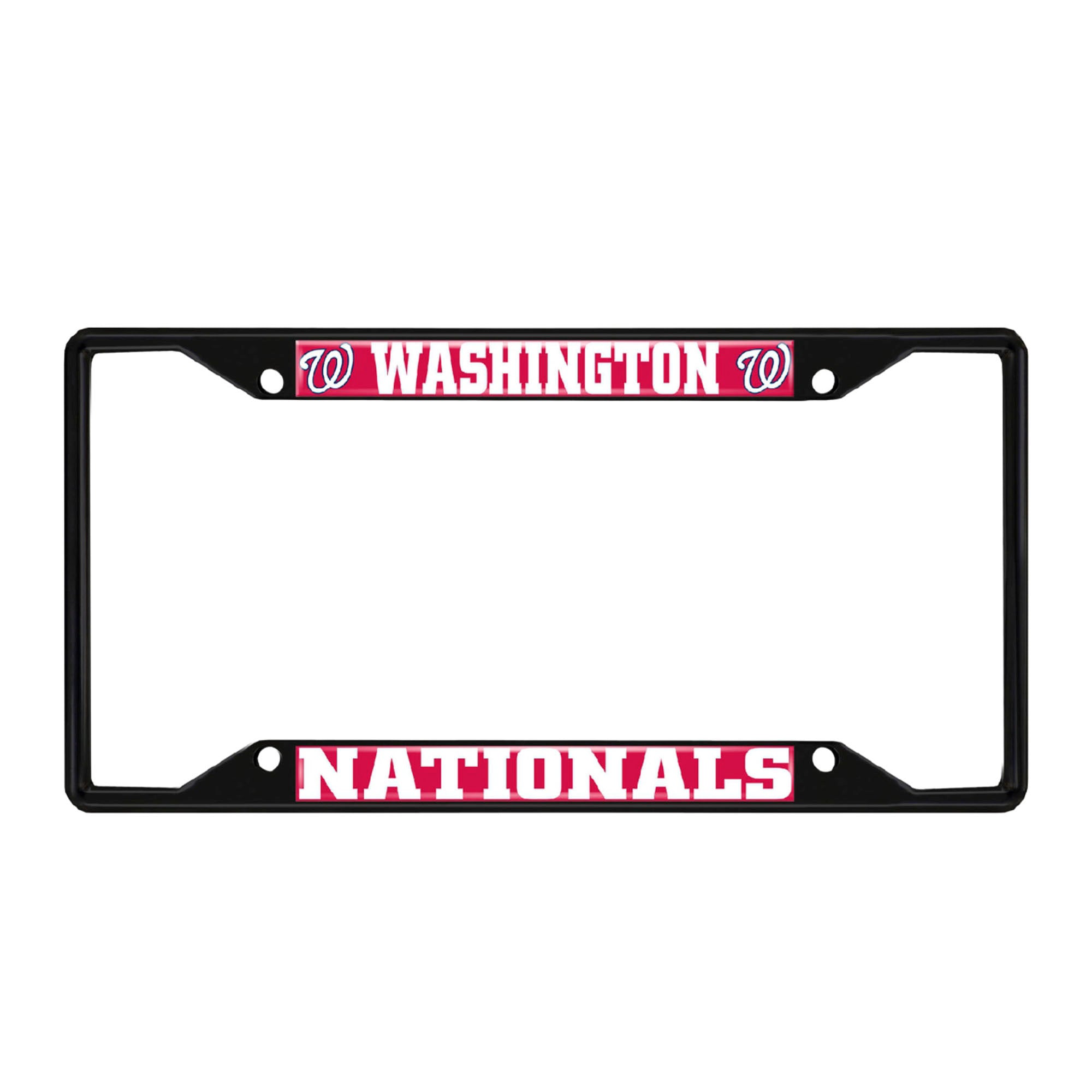 Washington Nationals Metal License Plate Frame Black Finish