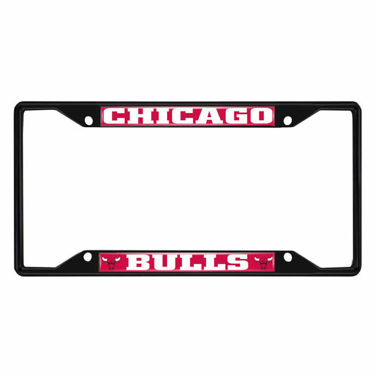 Chicago Bulls Metal License Plate Frame Black Finish - Chicago Bulls