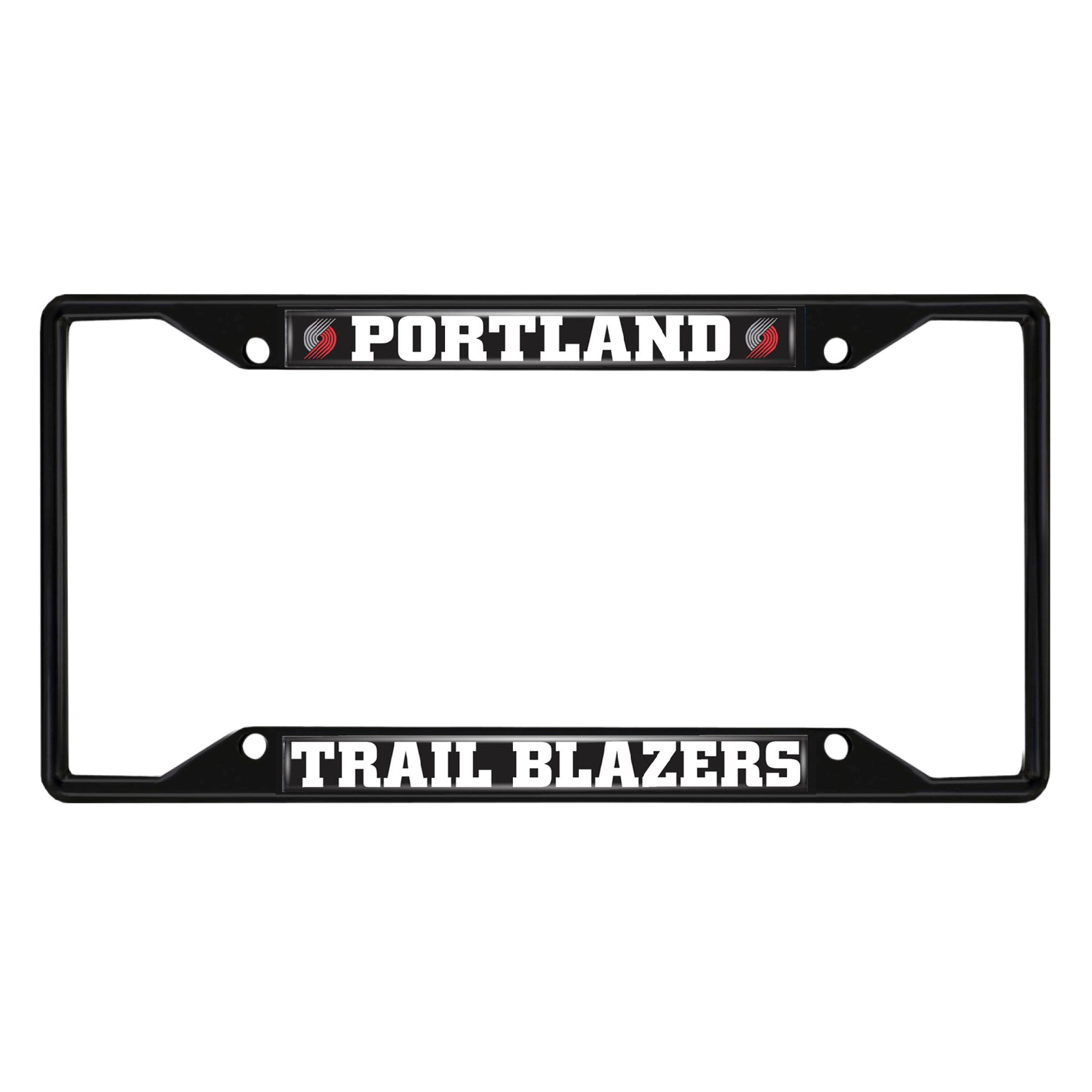 Portland Trail Blazers Metal License Plate Frame Black Finish