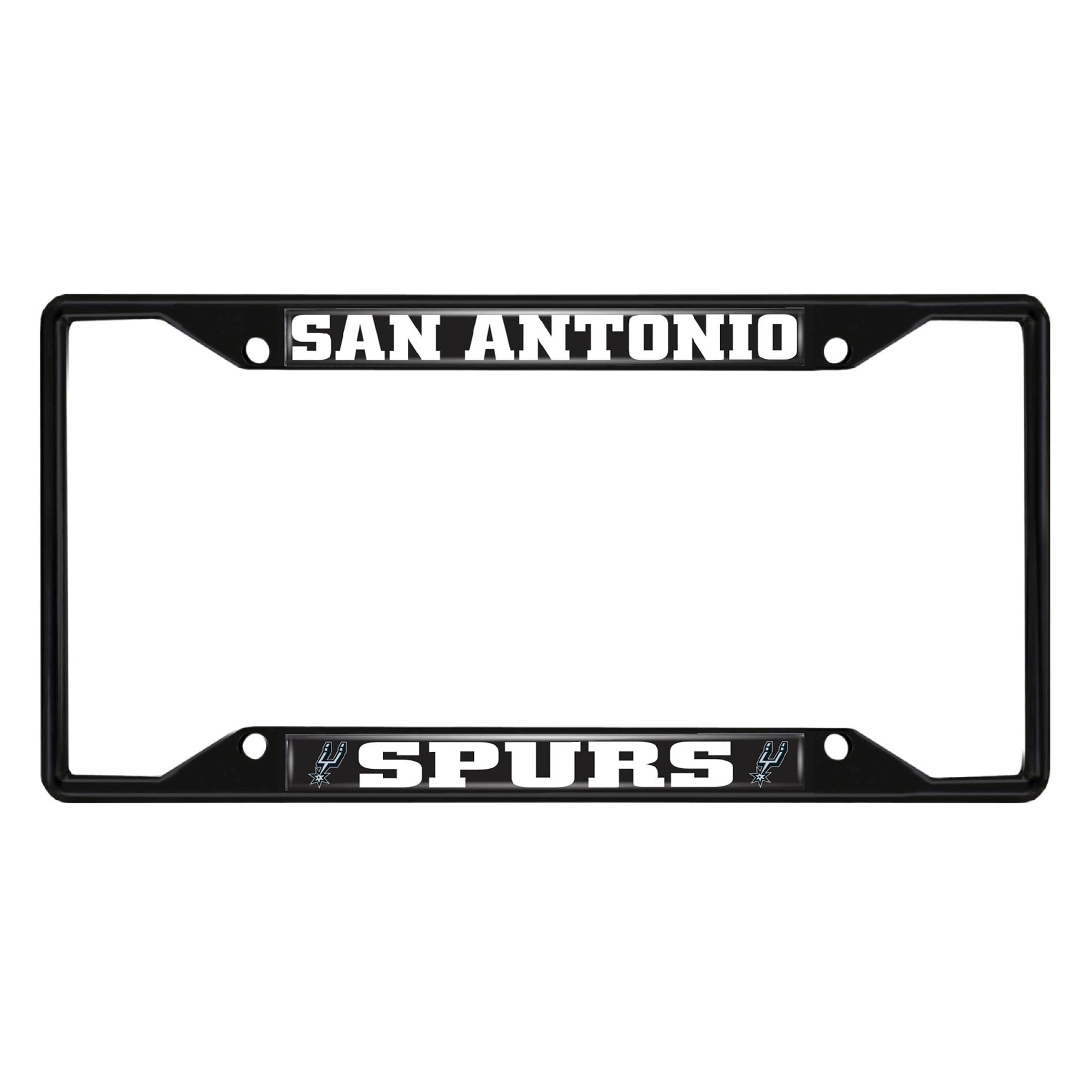 San Antonio Spurs Metal License Plate Frame Black Finish