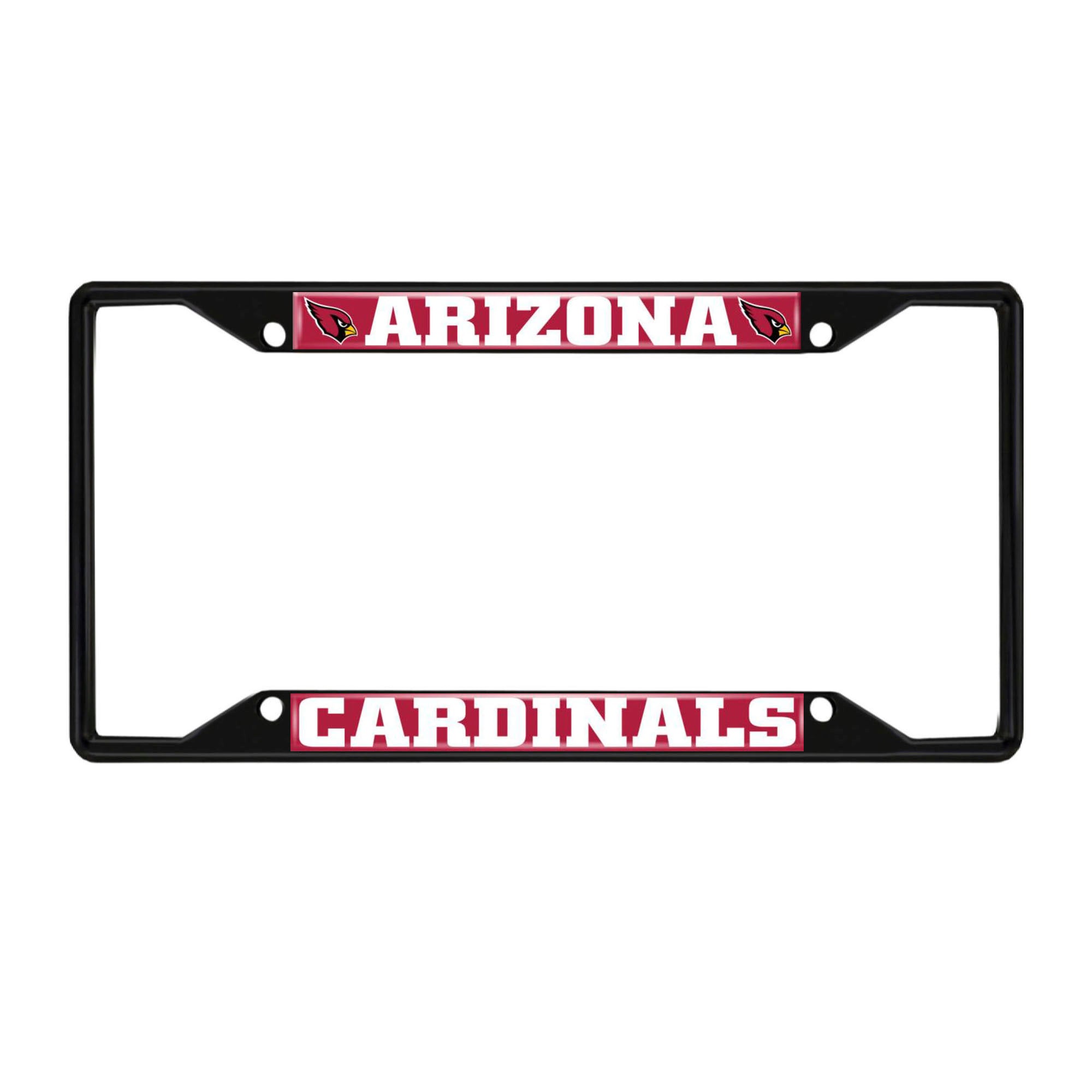 Arizona Cardinals Metal License Plate Frame Black Finish