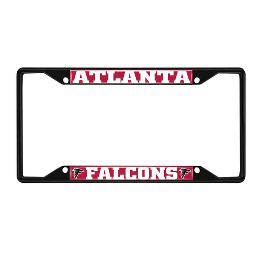 Atlanta Falcons Metal License Plate Frame Black Finish