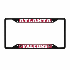 Atlanta Falcons Metal License Plate Frame Black Finish - Atlanta Falcons