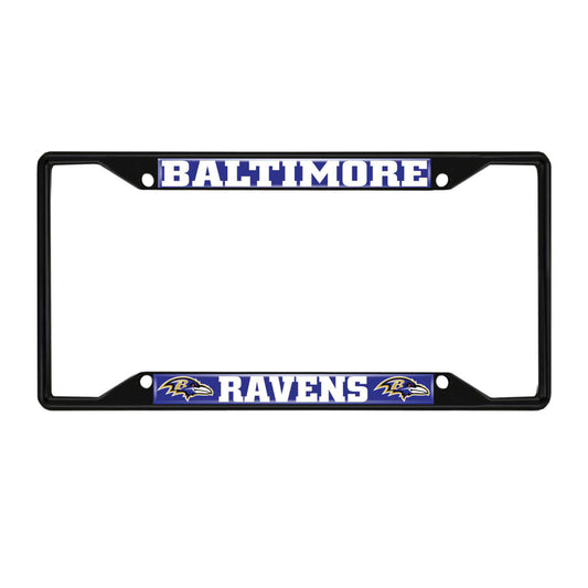 Baltimore Ravens Metal License Plate Frame Black Finish