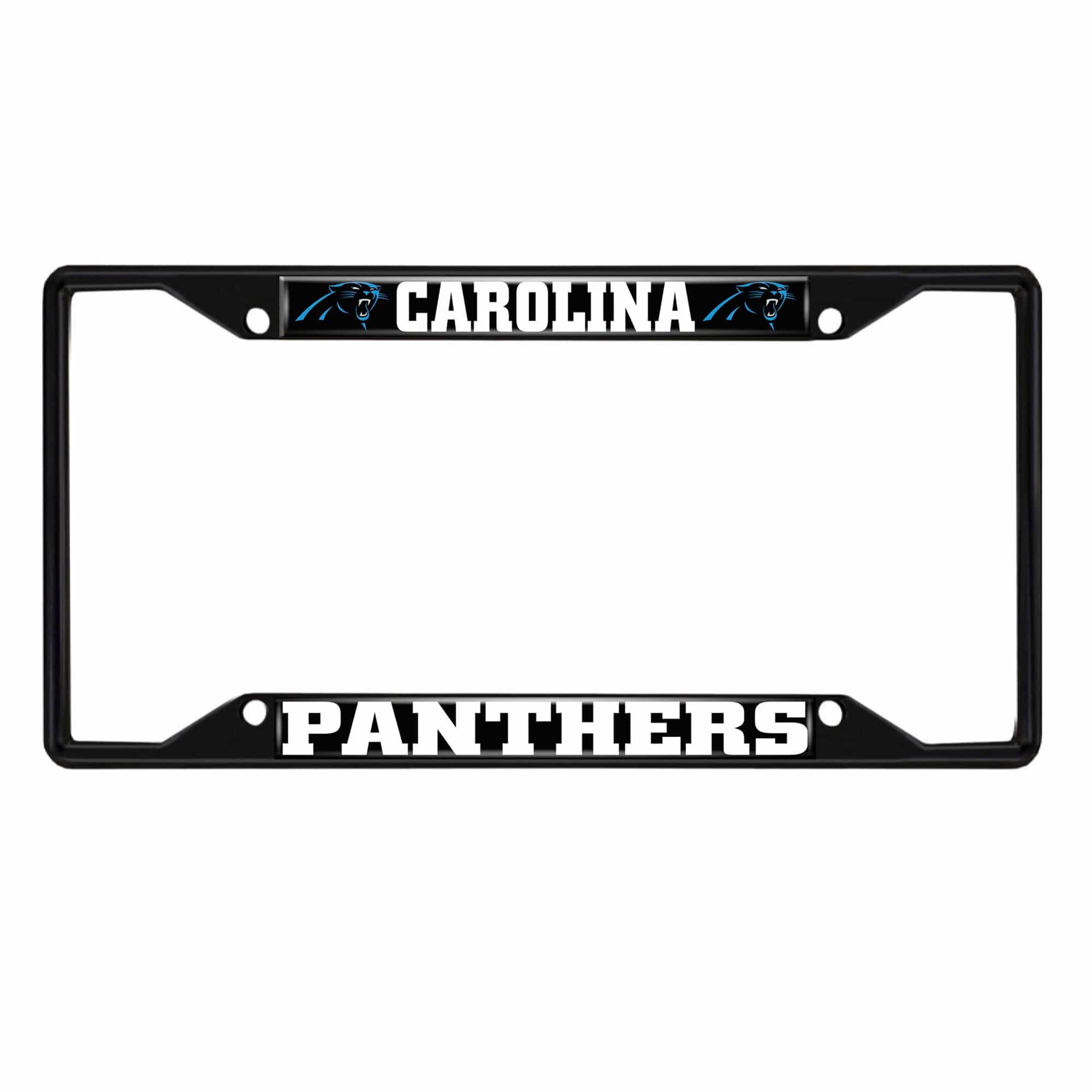 Carolina Panthers Metal License Plate Frame Black Finish - Carolina Panthers