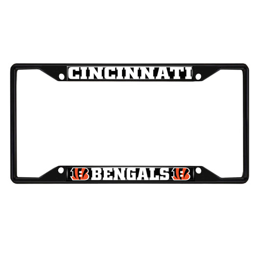 Cincinnati Bengals Metal License Plate Frame Black Finish