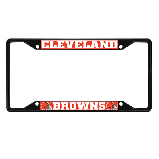 Cleveland Browns Metal License Plate Frame Black Finish