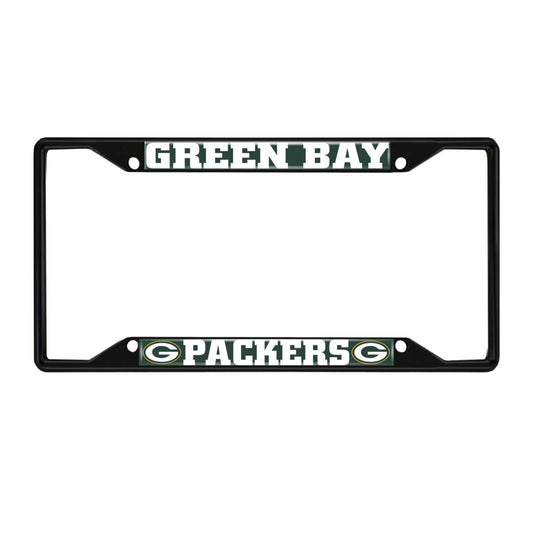 Green Bay Packers Metal License Plate Frame Black Finish