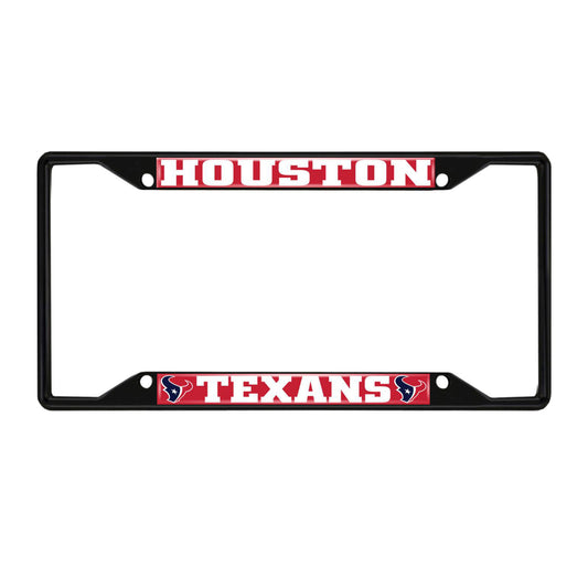 Houston Texans Metal License Plate Frame Black Finish