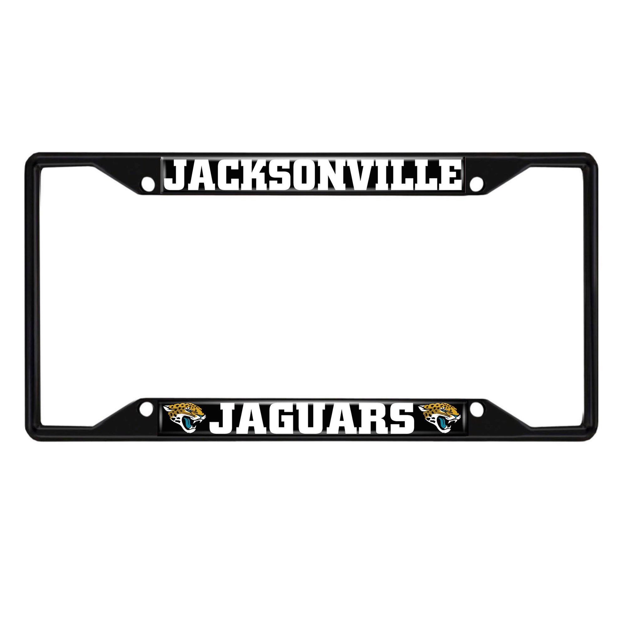 Jacksonville Jaguars Metal License Plate Frame Black Finish