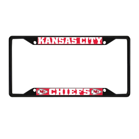 Kansas City Chiefs Metal License Plate Frame Black Finish