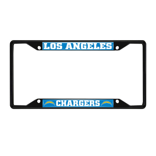 Los Angeles Chargers Metal License Plate Frame Black Finish