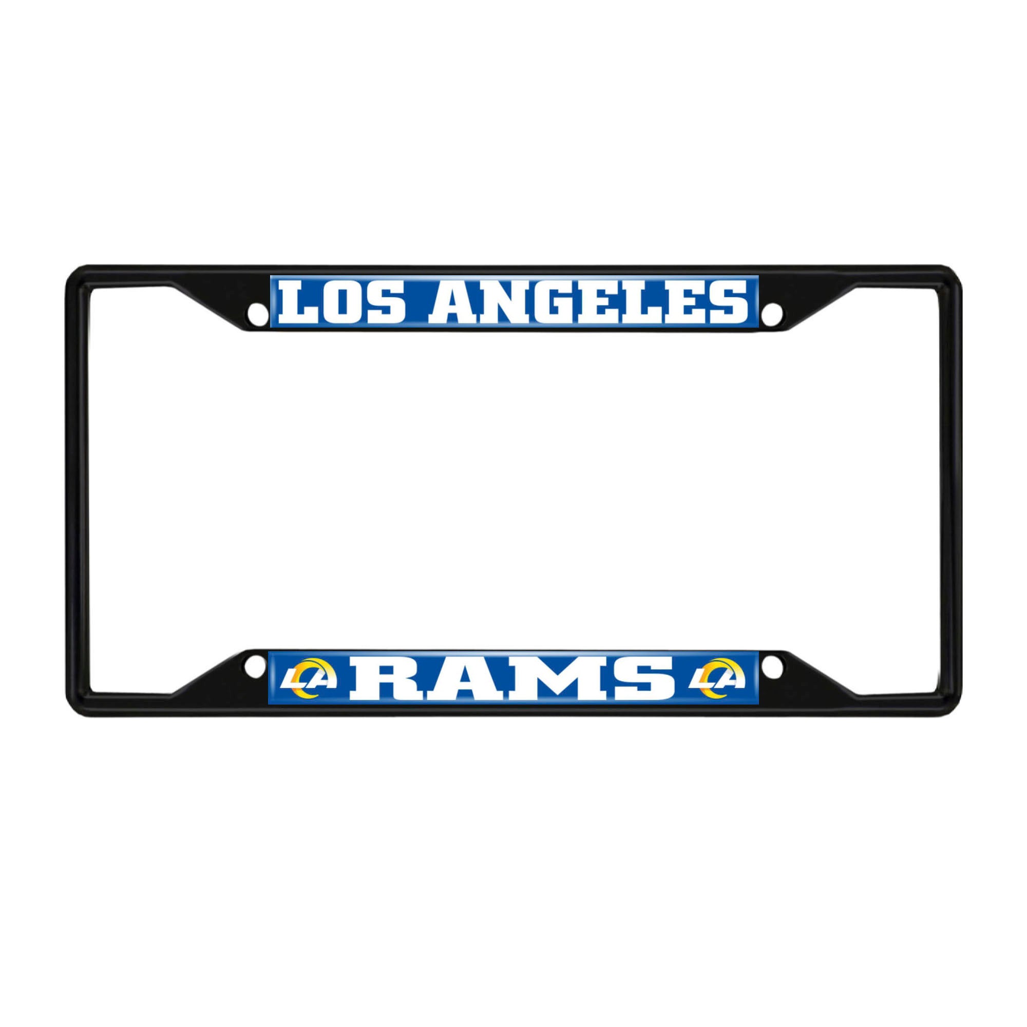 Los Angeles Rams Metal License Plate Frame Black Finish