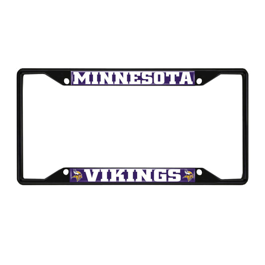 Minnesota Vikings Metal License Plate Frame Black Finish