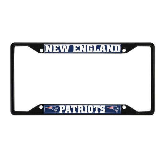 New England Patriots Metal License Plate Frame Black Finish - New England Patriots