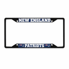 New England Patriots Metal License Plate Frame Black Finish - New England Patriots