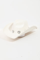 Fame Rhinestone Pave Heart Cowboy Hat Trendsi