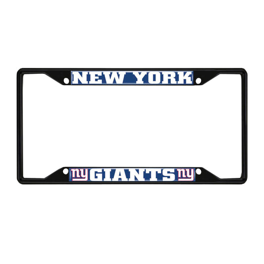 New York Giants Metal License Plate Frame Black Finish