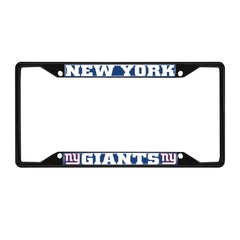 New York Giants Metal License Plate Frame Black Finish