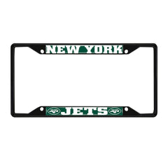 New York Jets Metal License Plate Frame Black Finish