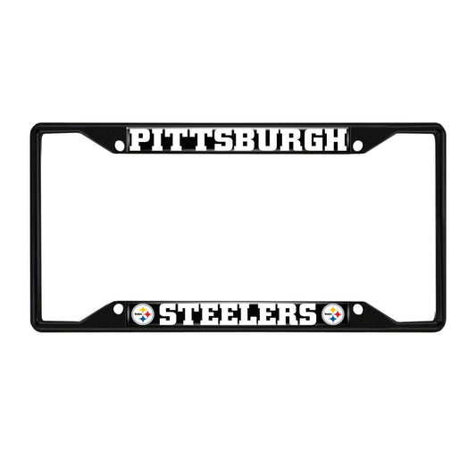 Pittsburgh Steelers Metal License Plate Frame Black Finish