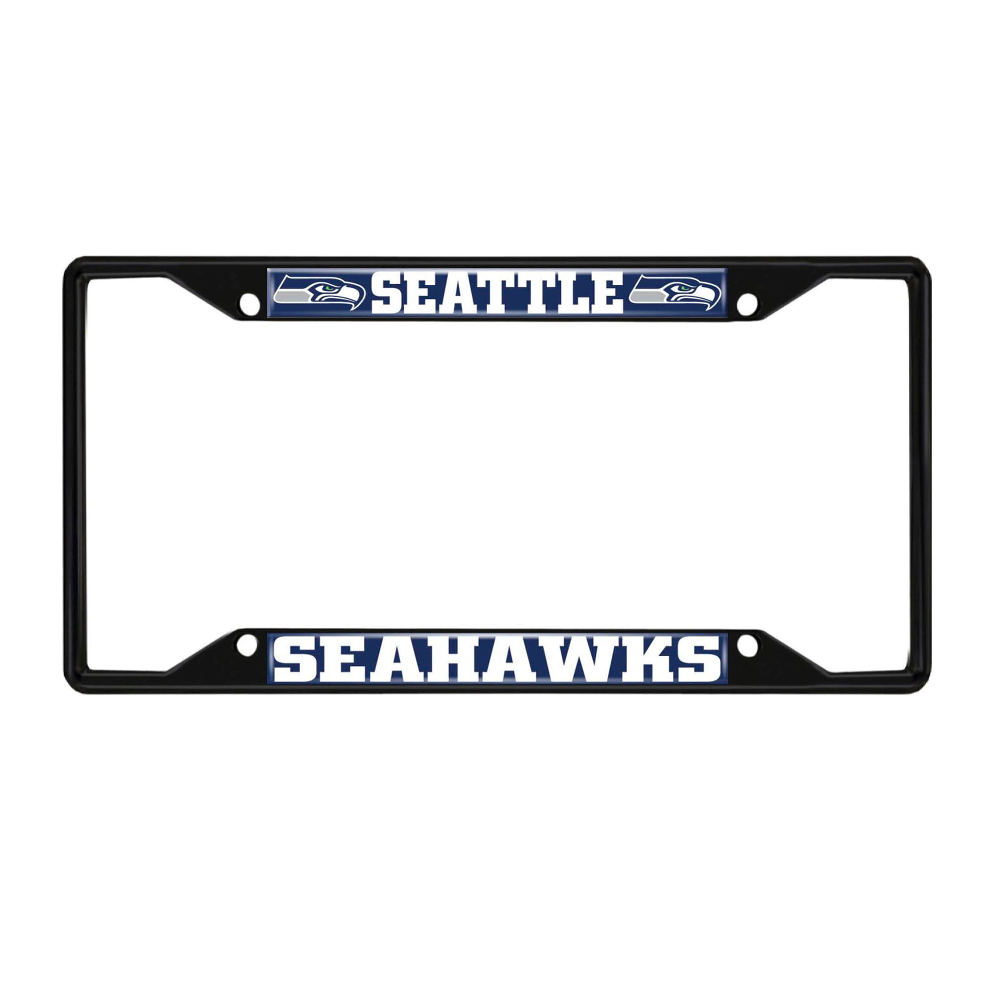 Seattle Seahawks Metal License Plate Frame Black Finish