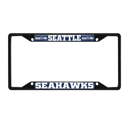 Seattle Seahawks Metal License Plate Frame Black Finish