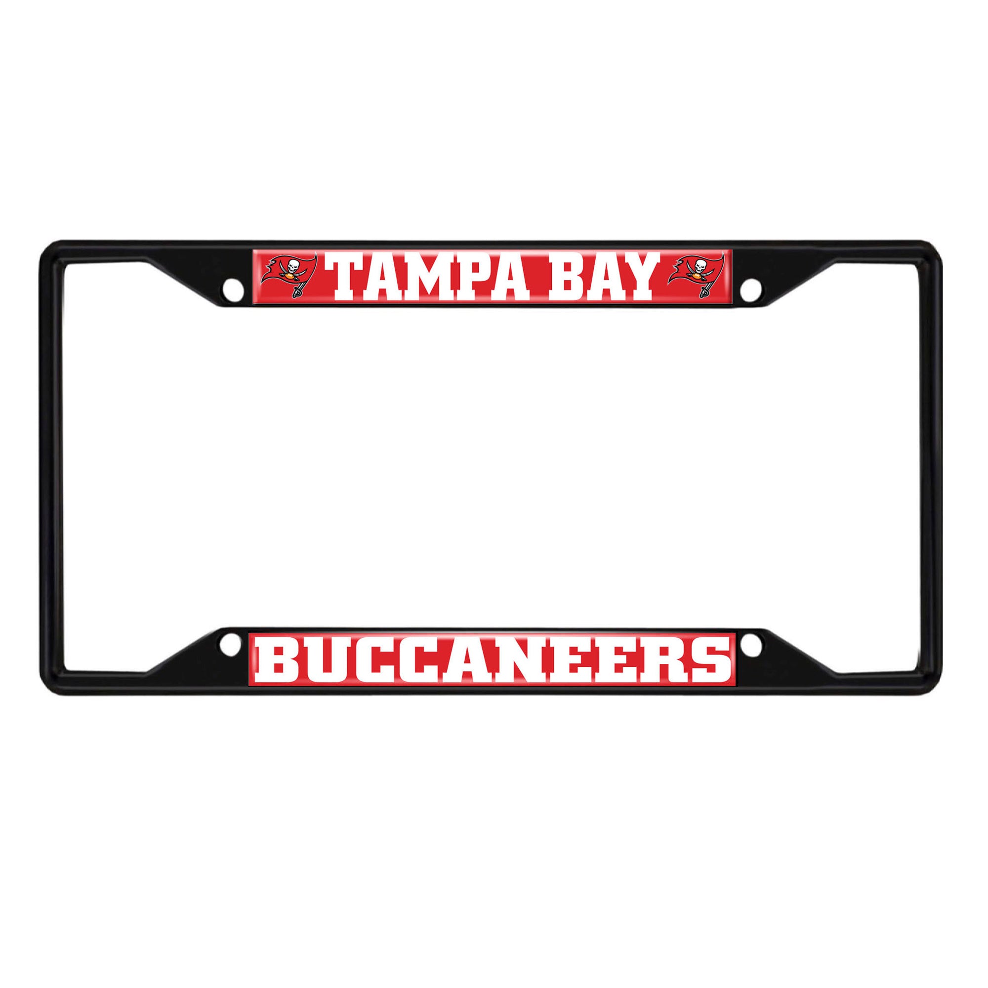 Tampa Bay Buccaneers Metal License Plate Frame Black Finish