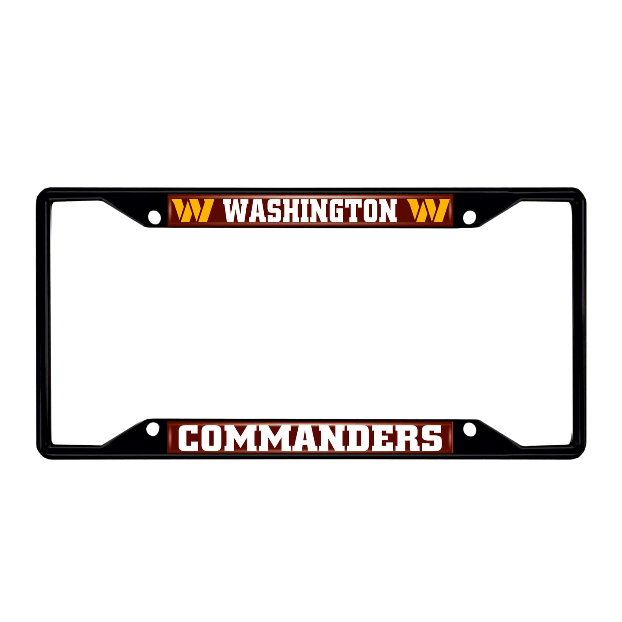 Washington Commanders Metal License Plate Frame Black Finish