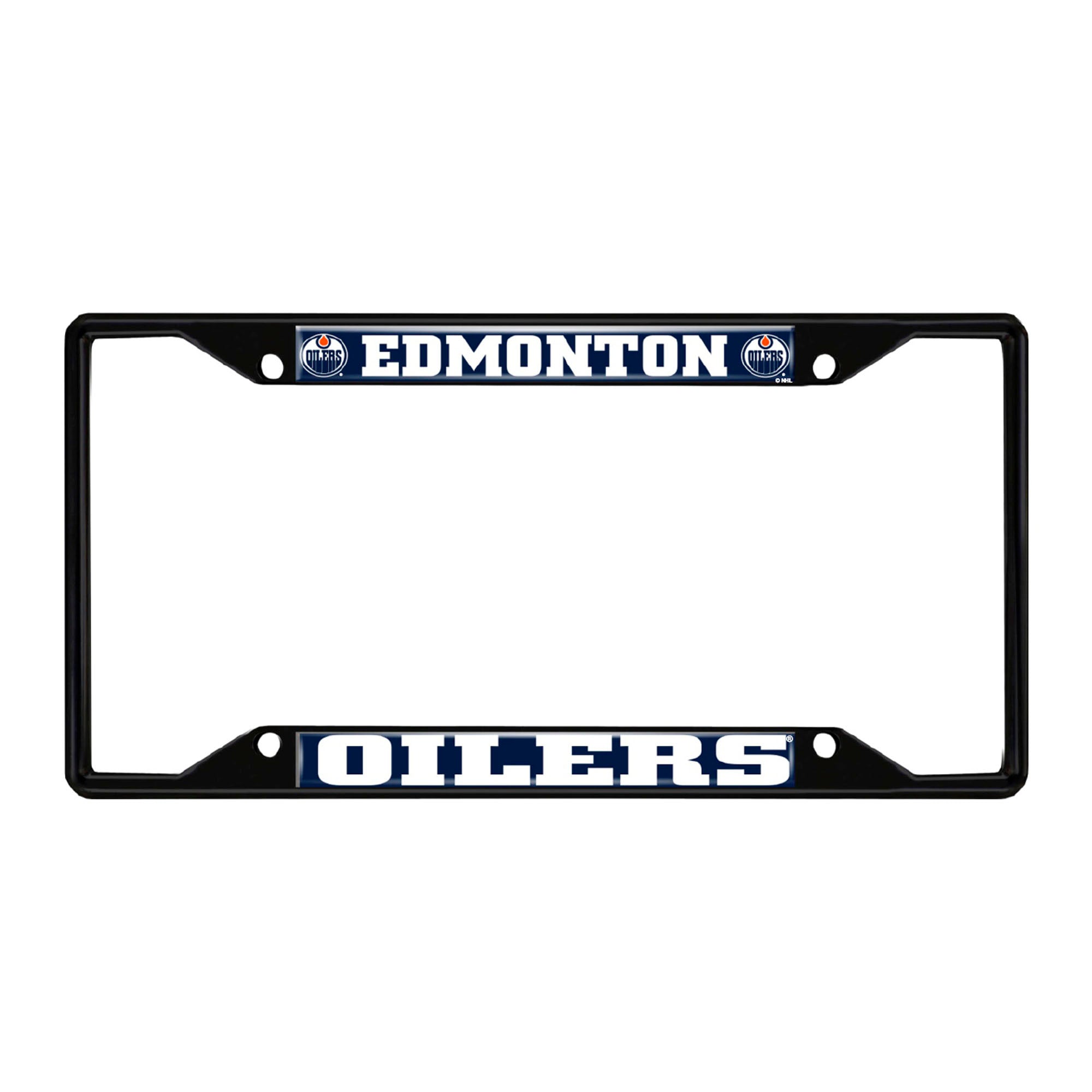 Edmonton Oilers Metal License Plate Frame Black Finish