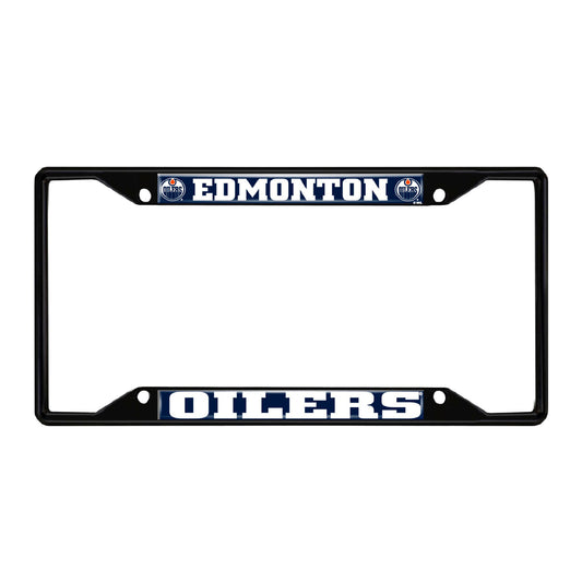 Edmonton Oilers Metal License Plate Frame Black Finish