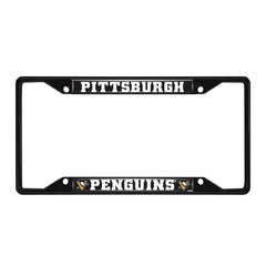 Pittsburgh Penguins Metal License Plate Frame Black Finish