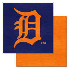 Detroit Tigers "Detriot" Wordmark Team Carpet Tiles - 45 Sq Ft.