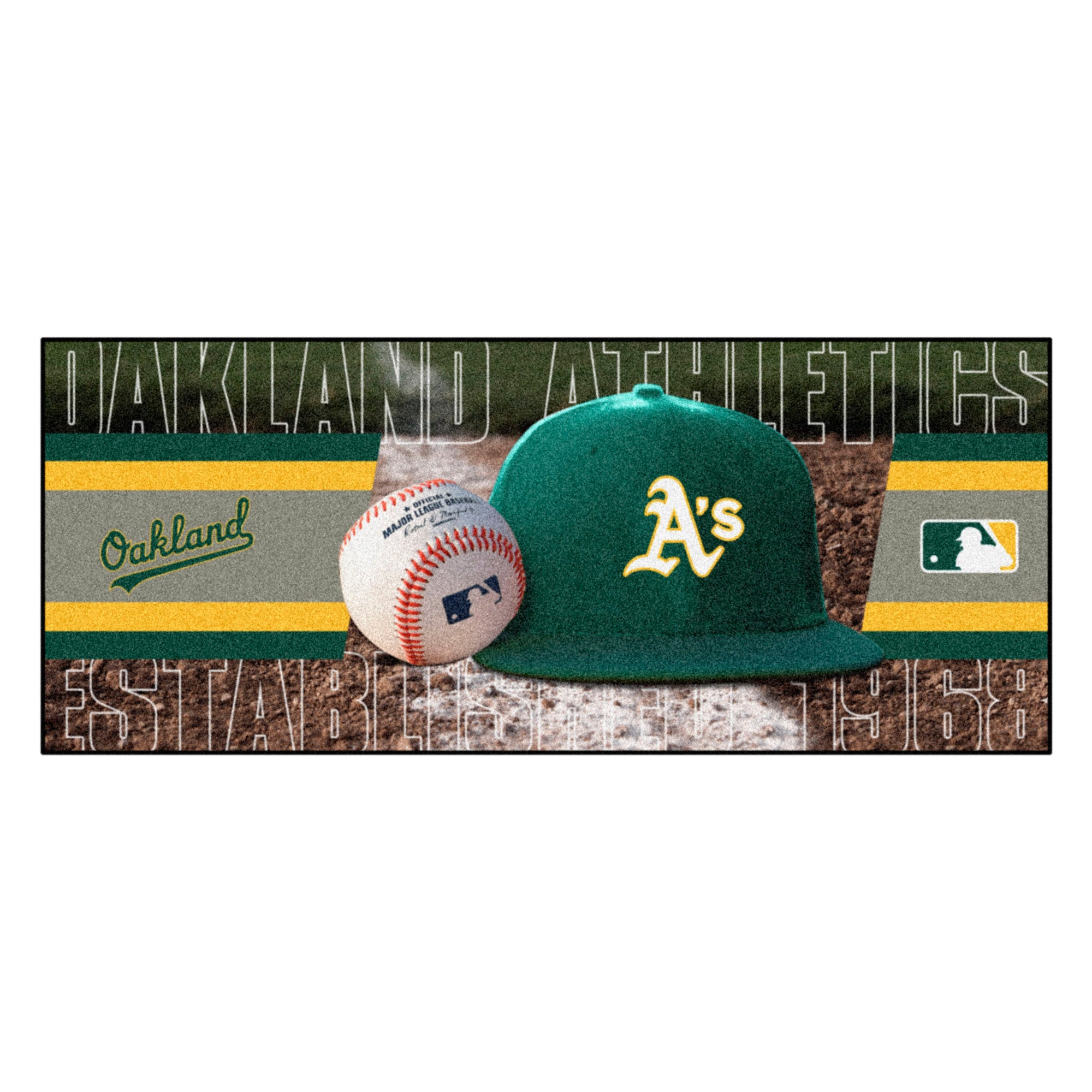 Oakland Athletics Baseball Runner Rug - 30in. x 72in. - Oakland Athletics