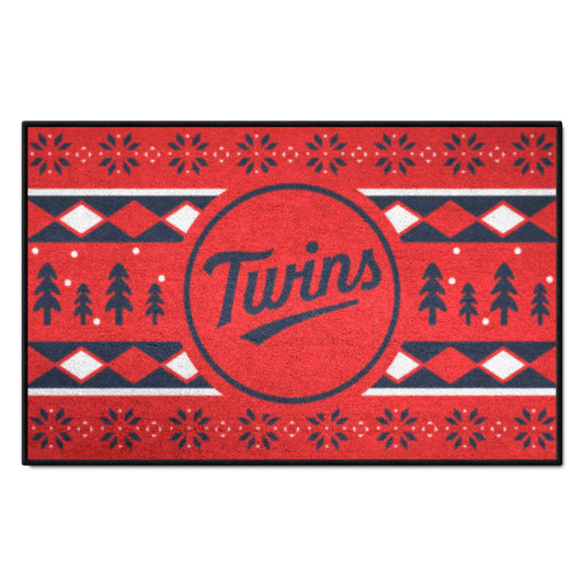 Minnesota Twins Holiday Sweater Starter Mat Accent Rug - 19in. x 30in.