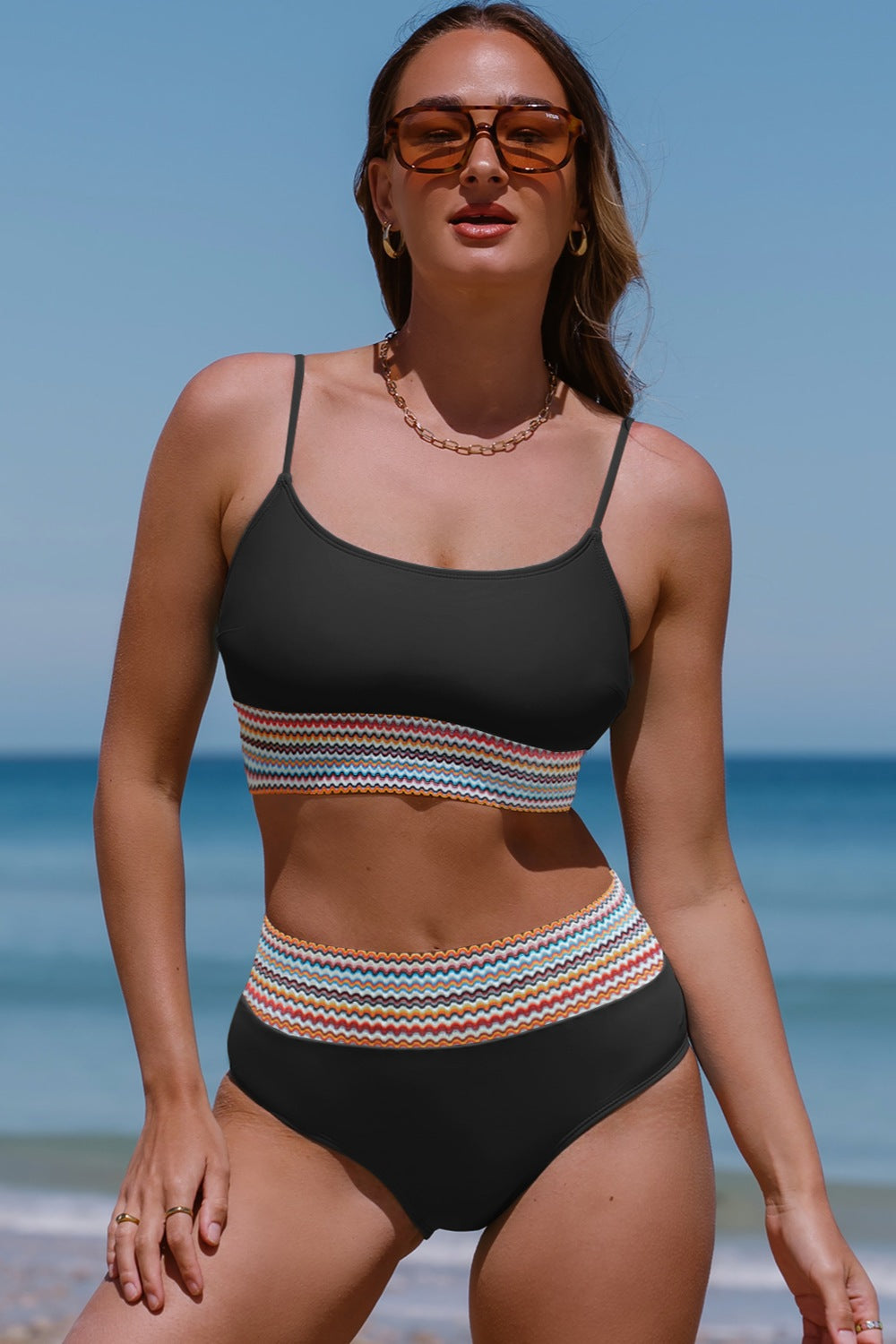 Scoop Neck Spaghetti Strap Two-Piece Swim Set - Flyclothing LLC