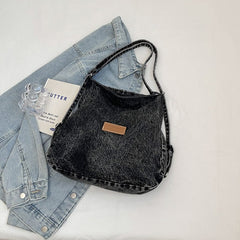 Adjustable Strap Denim Shoulder Bag - Trendsi