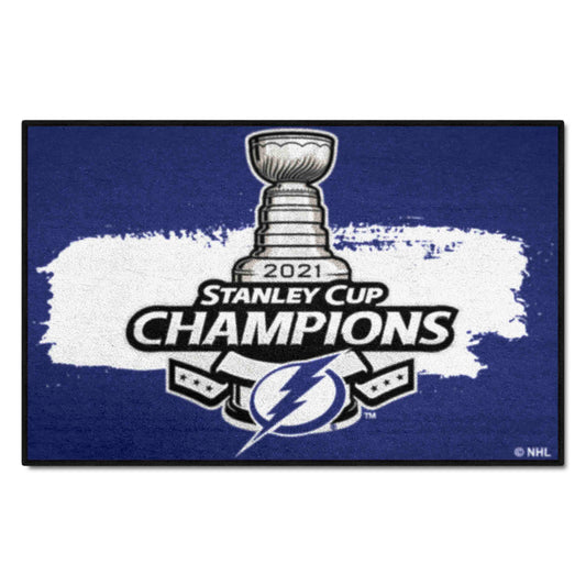 Tampa Bay Lightning Starter Mat Accent Rug - 19in. x 30in., 2021 NHL Stanley Cup Champions