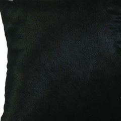 18" Black Cowhide Throw Pillow