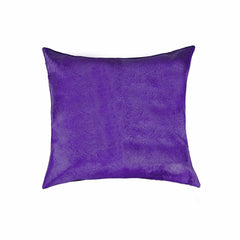 Almohada decorativa de piel de vaca morada de 18"